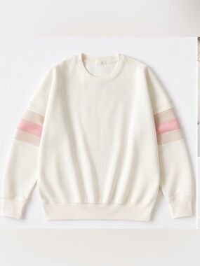 NWT Nine Britton Fable Scuba
Sweatshirt Off White Pink Stripe
Sleeve Large
